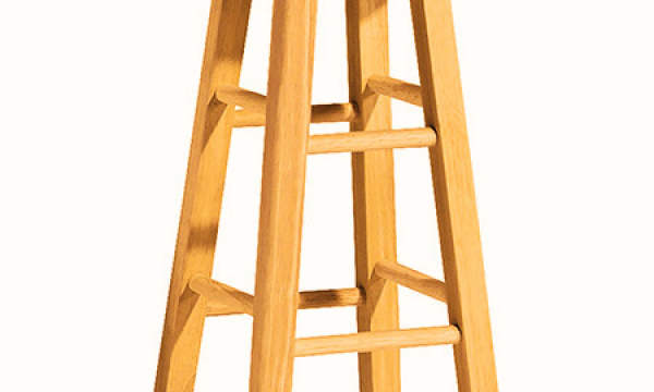 Acacia Wood Round Top Bar Stool – Solid Wood High Seating Stool  (CMO-0030A)