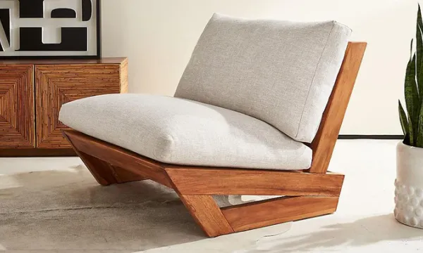 Solid Teak Wood Easy Chair with Cushions – Modern Comfort Lounge Chair (CMO-0034T)